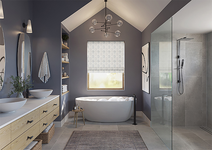 Gentle Palm, Stone - Twist&Fit Roman Blind - Image 8